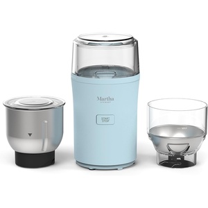 image:imageMarthaStewart ElectricCoffee amp Spice GrinderDual 25oz RemovableBowls StorageLidsStainless Steel BladesOne Touch Pulse Control2in1CompactBeans amp Spices Herbsamp Nuts Linen CreamSky Blue
